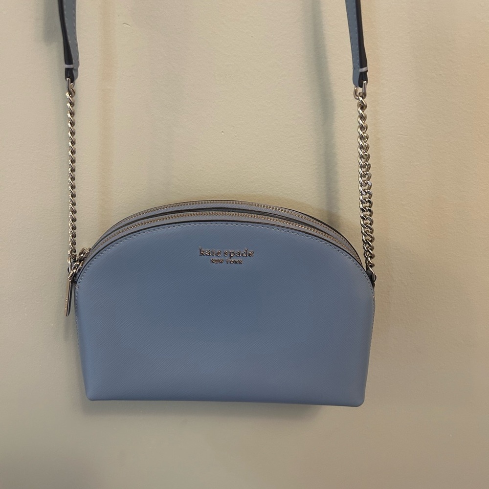 kate spade Light Blue Dome Crossbody with silver chain